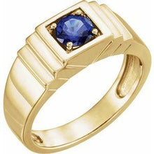 Load image into Gallery viewer, Chatham® Lab-Created Blue Sapphire Ring