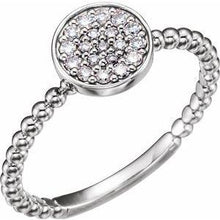 Load image into Gallery viewer, 1/8 CTW Diamond Cluster Beaded Ring