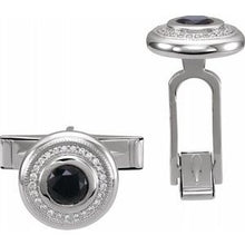 Load image into Gallery viewer, Onyx & .06 CTW Diamond Cuff Links