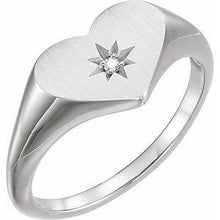 Load image into Gallery viewer, .01 CT Diamond 11.9 mm Heart Starburst Ring
