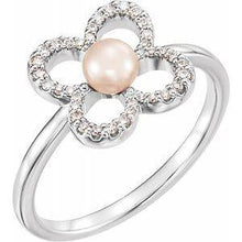 Load image into Gallery viewer, Freshwater Cultured Pearl & 1/6 CTW Diamond Ring