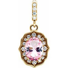 Load image into Gallery viewer, Baby Pink Topaz & 1/6CTW Diamond Pendant