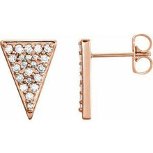 Load image into Gallery viewer, 1/3 CTW Diamond Triangle Earrings with Backs