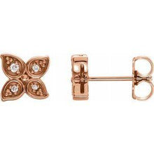 Load image into Gallery viewer, .05 CTW Diamond Leaf Earrings