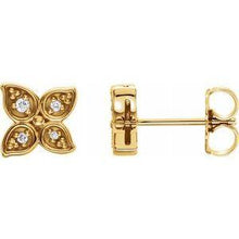 Load image into Gallery viewer, .05 CTW Diamond Leaf Earrings