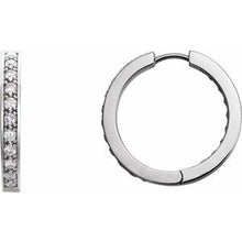 Load image into Gallery viewer, 3/4 CTW Diamond Inside-Outside 17.38 mm Hoop Earrings