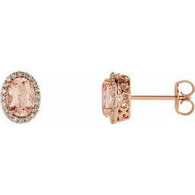 Load image into Gallery viewer, Morganite & 1/5 CTW Diamond Earrings