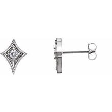 Load image into Gallery viewer, 1/8 CTW Diamond Geometric Earrings
