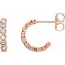 Load image into Gallery viewer, 3/8 CTW Lab-Grown Diamond Hoop Earrings