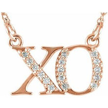 Load image into Gallery viewer, .07 CTW Diamond "XO" 16 1/2" Necklace