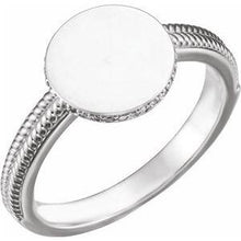 Load image into Gallery viewer, .07 CTW Diamond 10 mm Round Signet Ring
