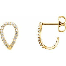 Load image into Gallery viewer, 1/6 CTW Diamond Geometric J-Hoop Earrings
