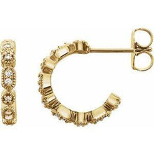 Load image into Gallery viewer, 1/8 CTW Diamond Hoop Earrings