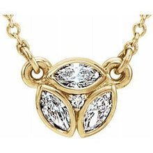 Load image into Gallery viewer, 3-Stone Marquise Diamond 16-18" Necklace