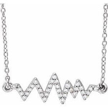 Load image into Gallery viewer, 1/6 CTW Diamond Heartbeat 16-18" Necklace