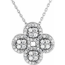 Load image into Gallery viewer, 1/2 CTW Diamond Clover 18" Necklace