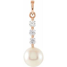 Load image into Gallery viewer, Freshwater Cultured Pearl & 1/4 CTW Diamond Pendant