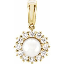 Load image into Gallery viewer, Freshwater Cultured Pearl & 1/3 CTW Diamond Pendant
