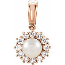 Load image into Gallery viewer, Freshwater Cultured Pearl & 1/3 CTW Diamond Pendant