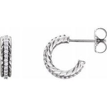 Load image into Gallery viewer, 1/5 CTW Diamond Rope Hoop Earrings