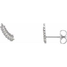 Load image into Gallery viewer, .03 CTW Diamond Leaf Ear Climbers
