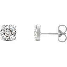 Load image into Gallery viewer, 1/2 CTW Diamond Cluster Earrings