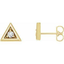Load image into Gallery viewer, 1/8 CTW Diamond Triangle Earrings