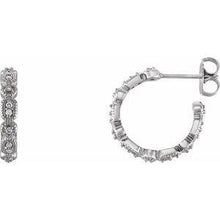 Load image into Gallery viewer, 1/8 CTW Diamond Hoop Earrings