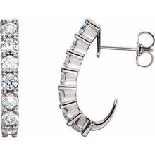 Load image into Gallery viewer, 1 3/8 CTW Diamond J-Hoop Earrings