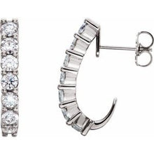Load image into Gallery viewer, 1 3/8 CTW Diamond J-Hoop Earrings