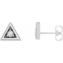 Load image into Gallery viewer, 1/8 CTW Diamond Triangle Earrings