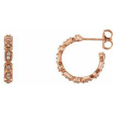 Load image into Gallery viewer, 1/8 CTW Diamond Hoop Earrings
