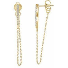 Load image into Gallery viewer, 1/10 CTW Diamond Chain Earrings