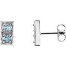 Load image into Gallery viewer, Aquamarine Two-Stone Earrings