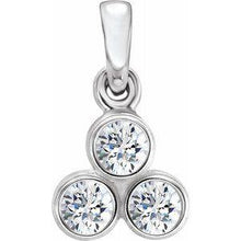 Load image into Gallery viewer, 1/10 CTW Diamond 3-Stone Pendant