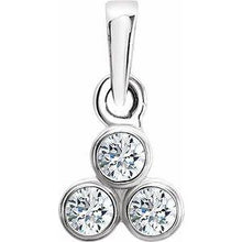 Load image into Gallery viewer, 1/10 CTW Diamond 3-Stone Pendant