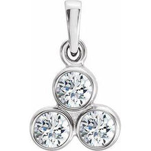 Load image into Gallery viewer, 1/10 CTW Diamond 3-Stone Pendant