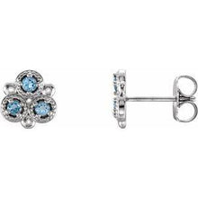 Load image into Gallery viewer, Aquamarine Three-Stone Earrings