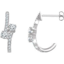 Load image into Gallery viewer, 5/8 CTW Diamond Two-Stone Earrings