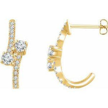 Load image into Gallery viewer, 5/8 CTW Diamond Two-Stone Earrings