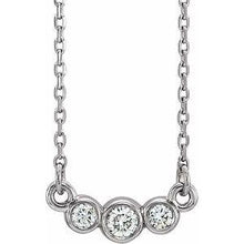 Load image into Gallery viewer, Graduated Bezel-Set 1/8 CTW Diamond 16-18" Necklace