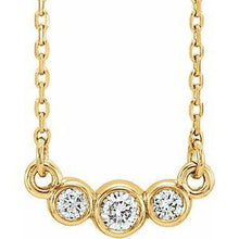 Load image into Gallery viewer, Graduated Bezel-Set 1/8 CTW Diamond 16-18" Necklace