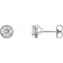 Load image into Gallery viewer, 5 mm Round Forever One™ Moissanite & 1/10 CTW Diamond Earrings