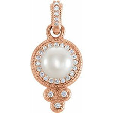 Load image into Gallery viewer, 6-6.5 mm Freshwater Cultured Pearl & 1/8 CTW Diamond Pendant