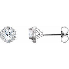 Load image into Gallery viewer, 5 mm Round Forever One™ Moissanite & 1/10 CTW Diamond Earrings
