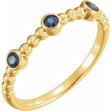 Load image into Gallery viewer, Blue Sapphire Beaded Ring