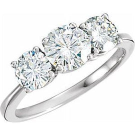 6 mm Round Forever One™ Moissanite Three-Stone Anniversary Band