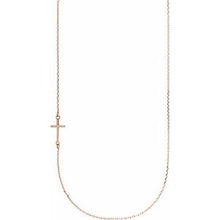 Load image into Gallery viewer, Off-Center Sideways Cross 16" Necklace
