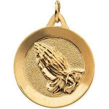 Load image into Gallery viewer, 21 mm Round Praying Hands Pendant