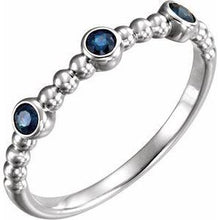 Load image into Gallery viewer, Blue Sapphire Beaded Ring